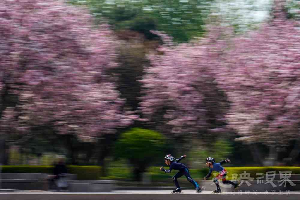 026《你追我赶》：2023年4月9日，拍摄于河北省唐山市大钊公园，两名小运动员正在进行.jpg